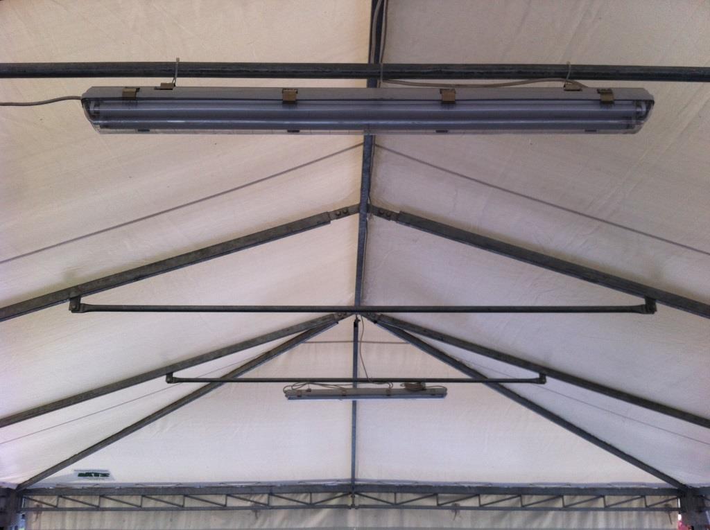 Néons, tente de 10x8 m